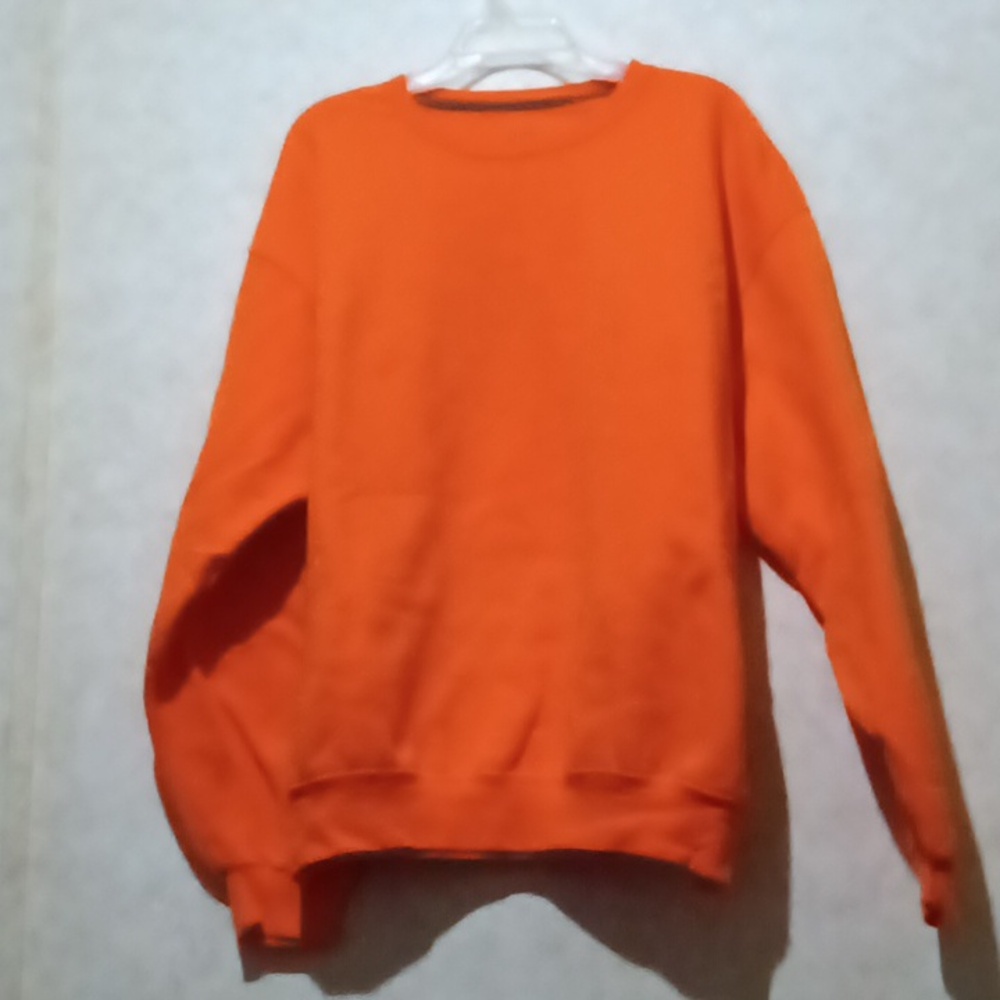 Fruit of the Loom neon orange size XL crewneck sweatshirt